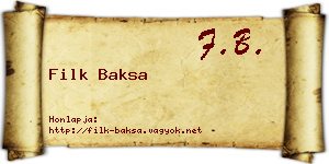 Filk Baksa névjegykártya